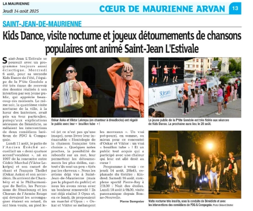 Kids Dance, visite nocturne et joyeux détournements de chansons pop ont  animé Saint-Jean l'Estivale